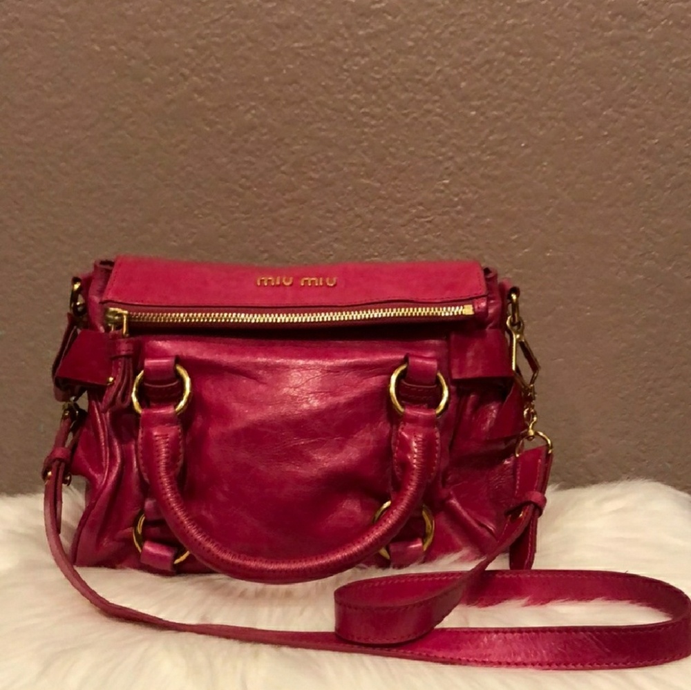 Miu Miu 💯authentic mini vitello lux bow bag